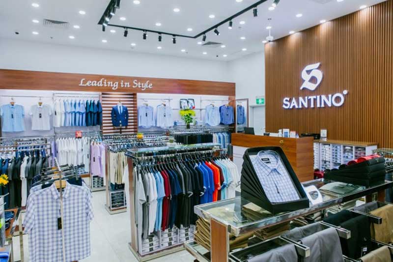 thương hiệu thời trang bền vững santino với showroom hiện đại