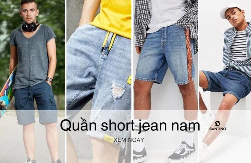 +13 mẫu quần short jean nam cao cấp