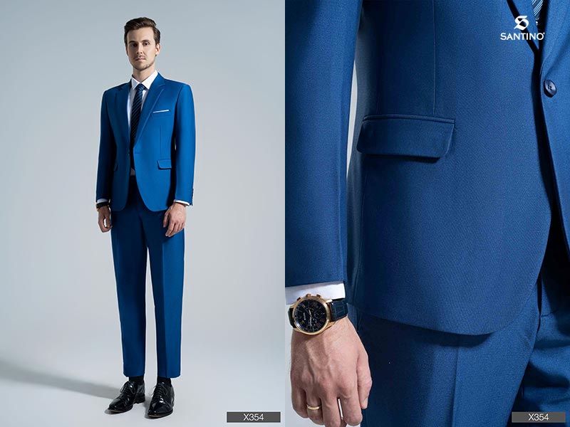 bộ vest nam luxury màu xanh biển