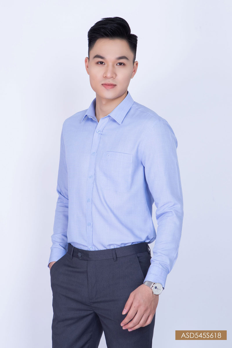 Áo sơ mi nam dài tay công sở trẻ trung - S619
