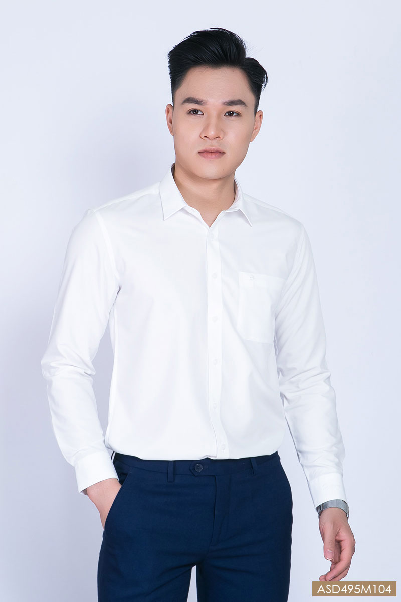 Áo sơ mi nam trắng công sở cao cấp - M104