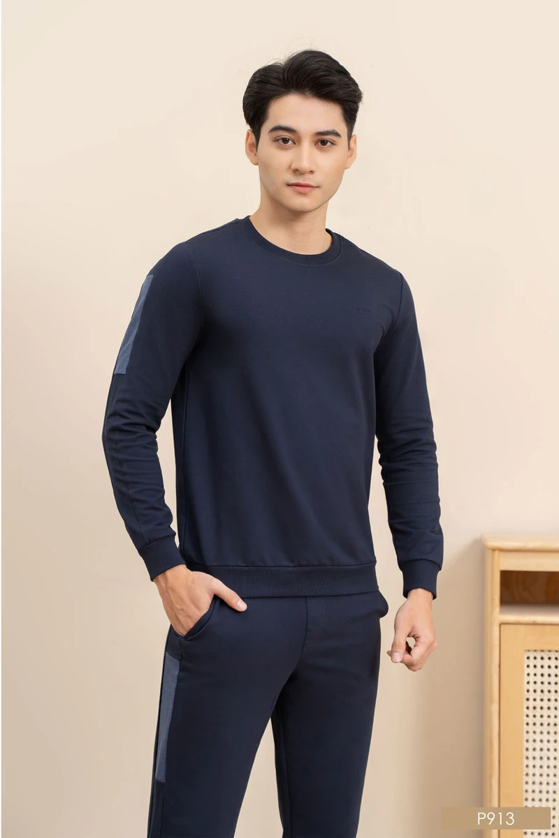 Bộ nỉ nam cao cấp màu xanh than | Santino chính hãng