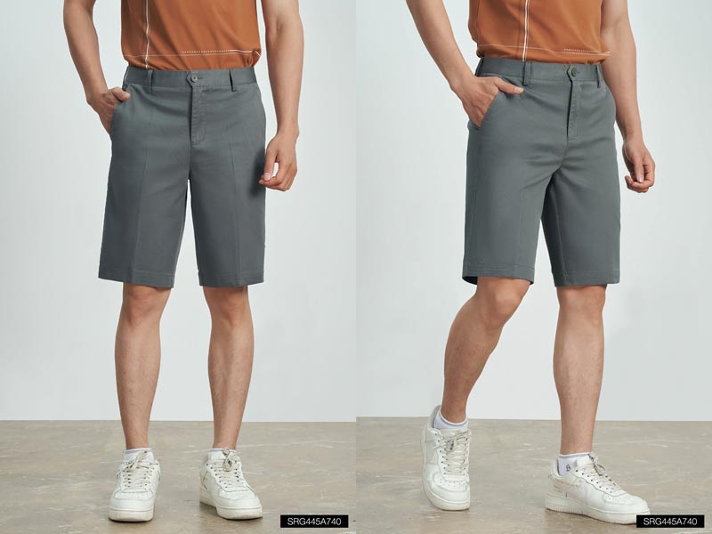 quần short nam ống rộng cao cấp màu ghi