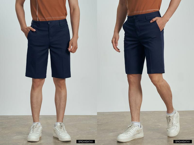 quần short nam ống rộng cao cấp màu xanh than