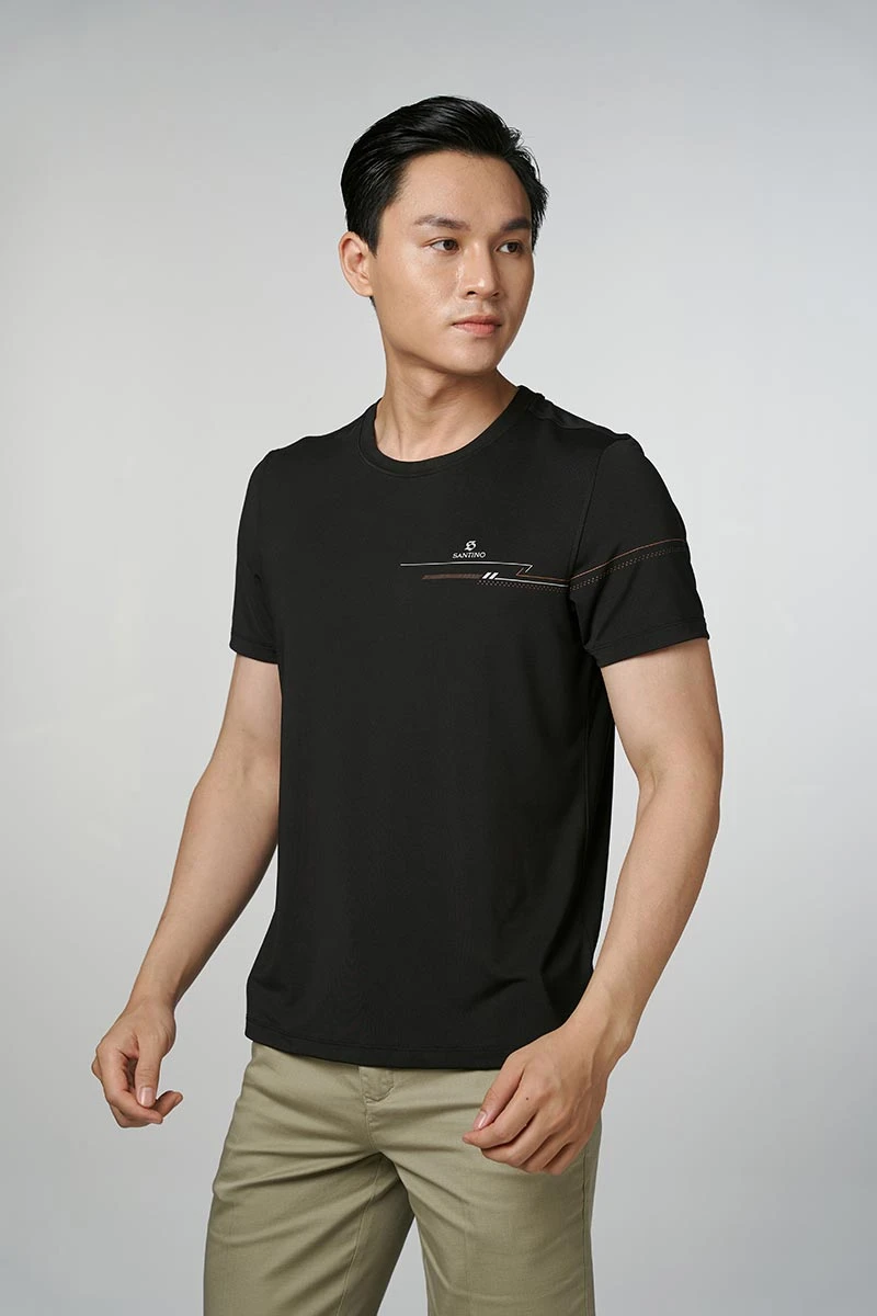 Áo phông thể thao nam màu đen cao cấp