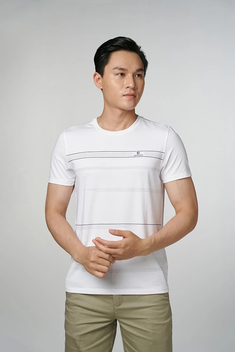 Áo thun thể thao nam màu trắng