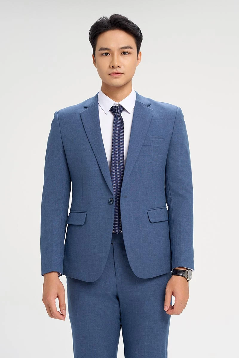 Bộ vest nam trẻ trung X362 màu xanh đậm