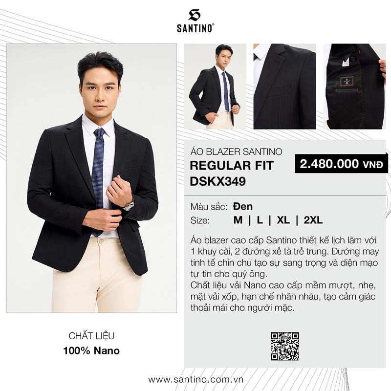 blazer nam hàng hiệu màu đen