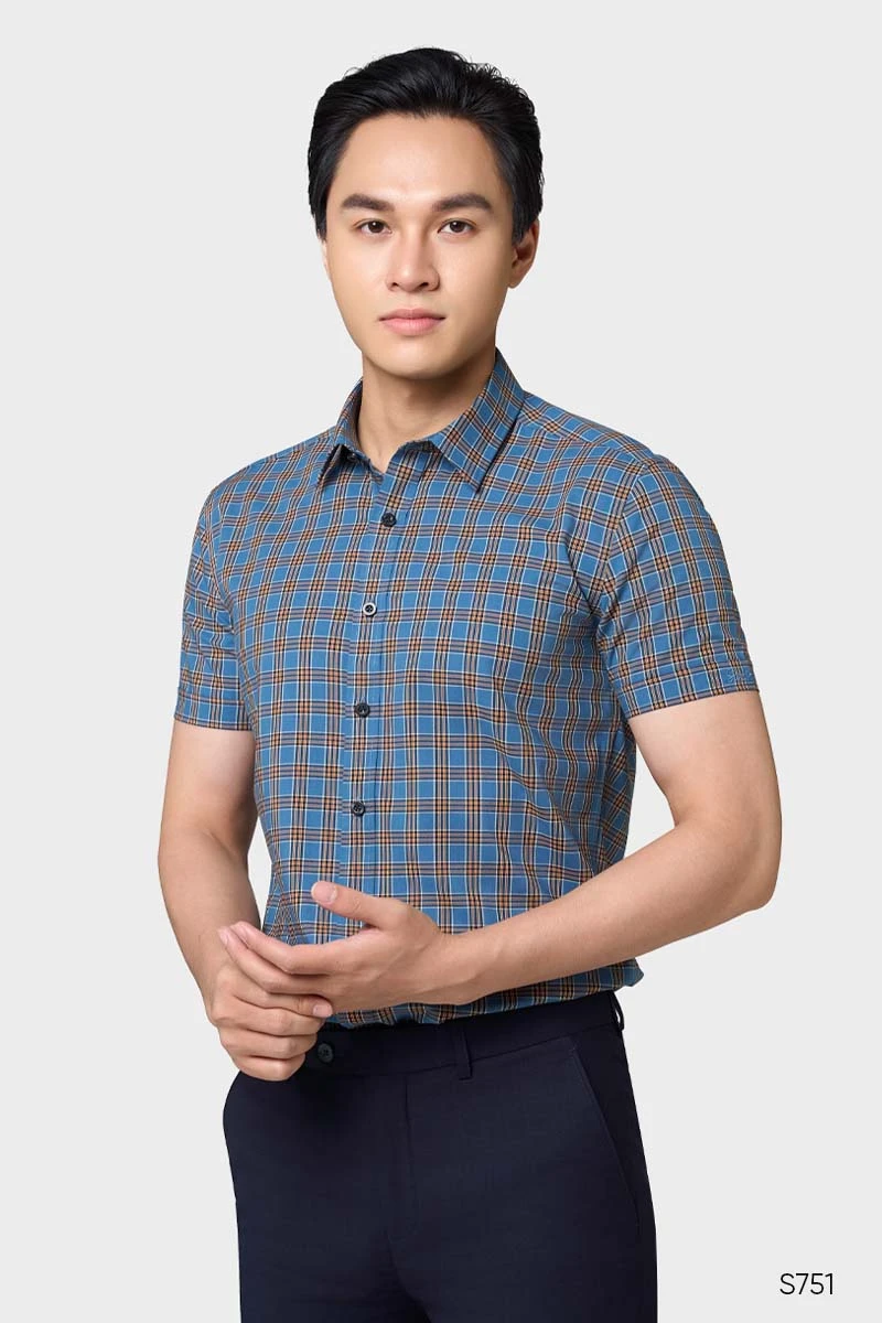 Áo sơ mi nam ngắn tay cao cấp Bamboo Slim Fit | S751