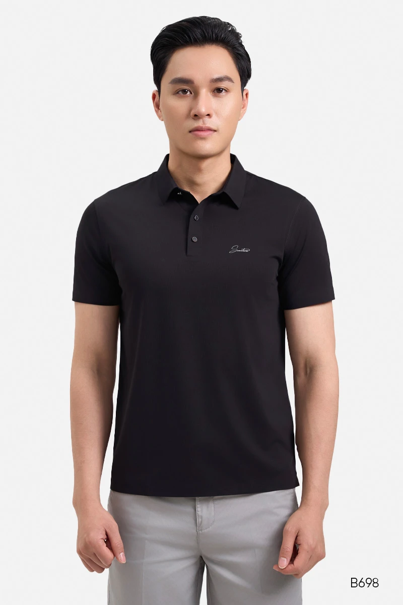 Áo polo đen không đường may | B698