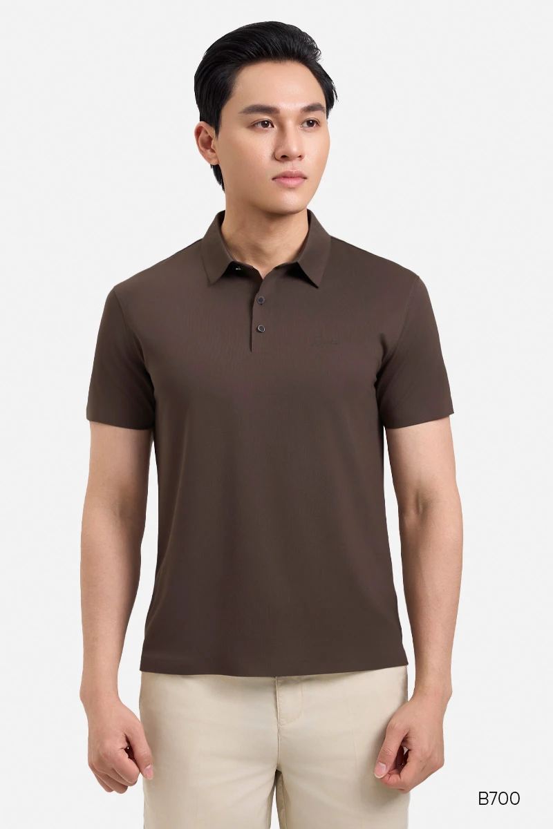 Áo polo nâu không đường may | B700