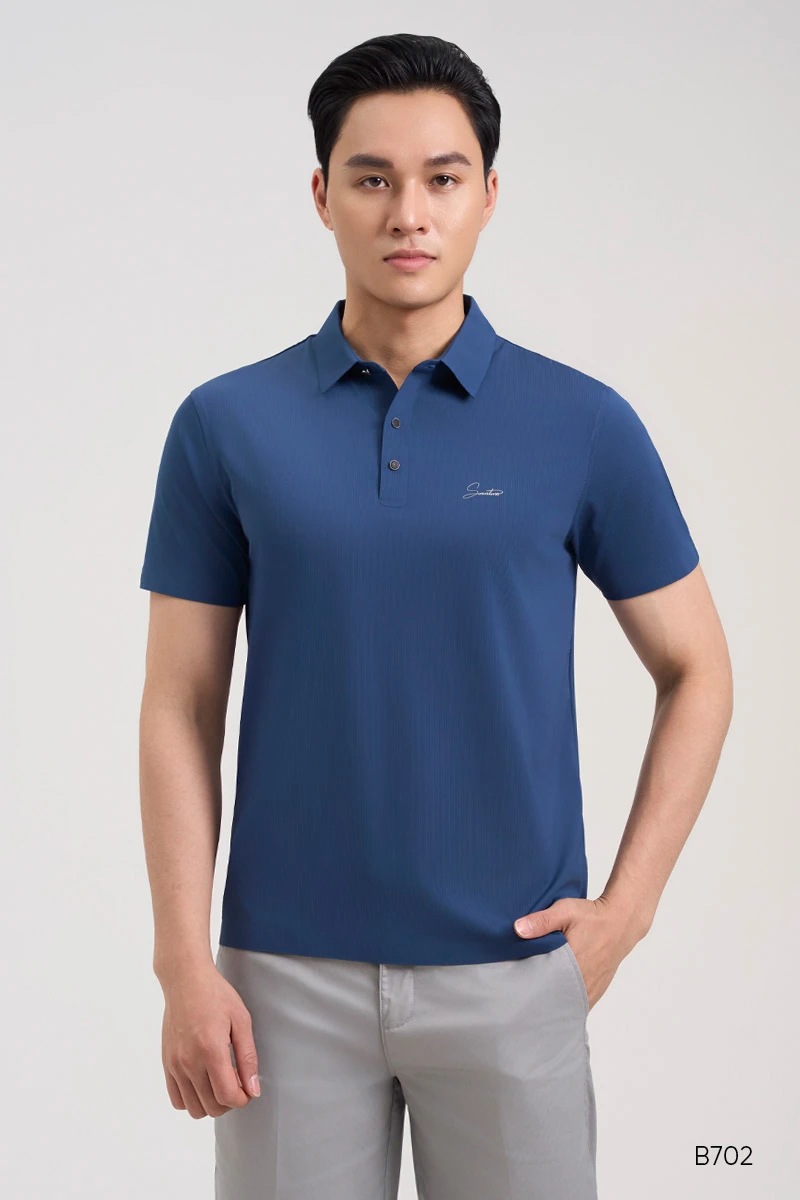Áo polo không nhăn cao cấp màu xanh đậm | B702