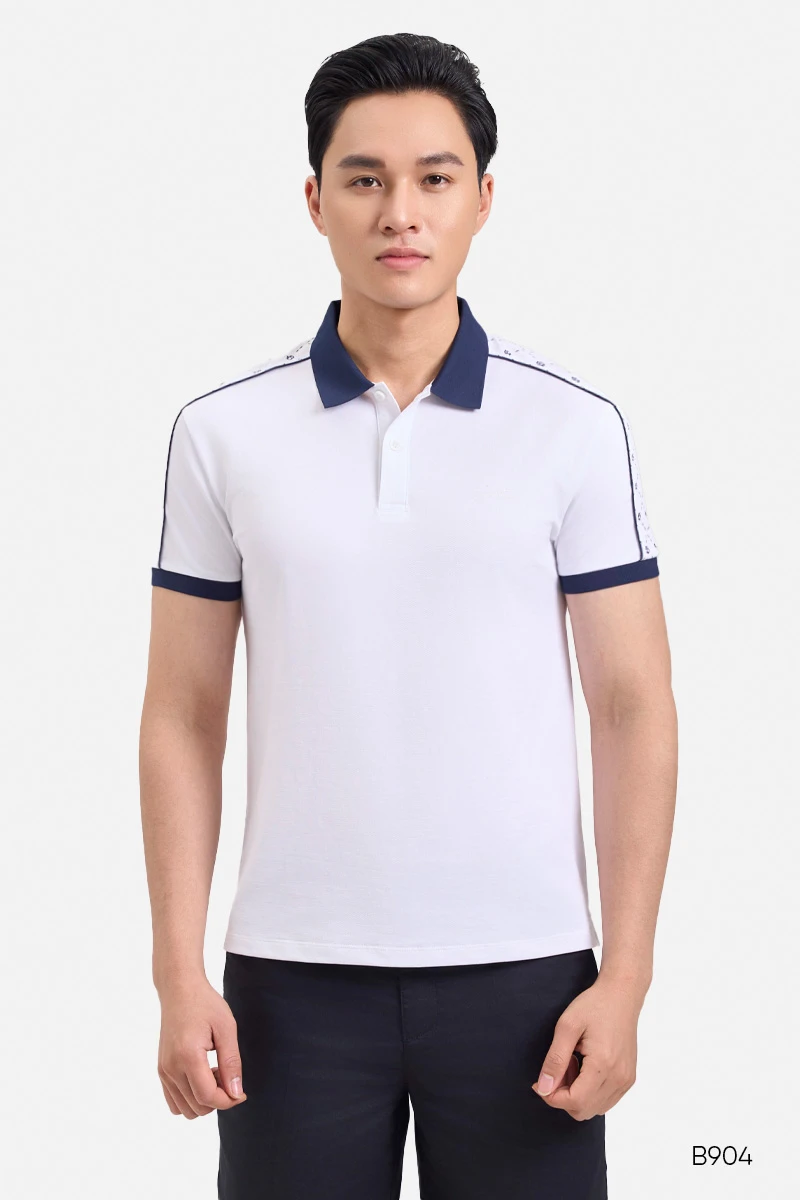 Áo polo nam cotton cao cấp màu trắng | B904