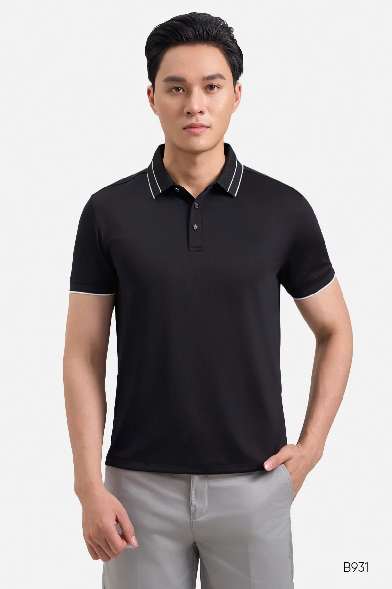 Áo polo nam cao cấp màu đen | B931