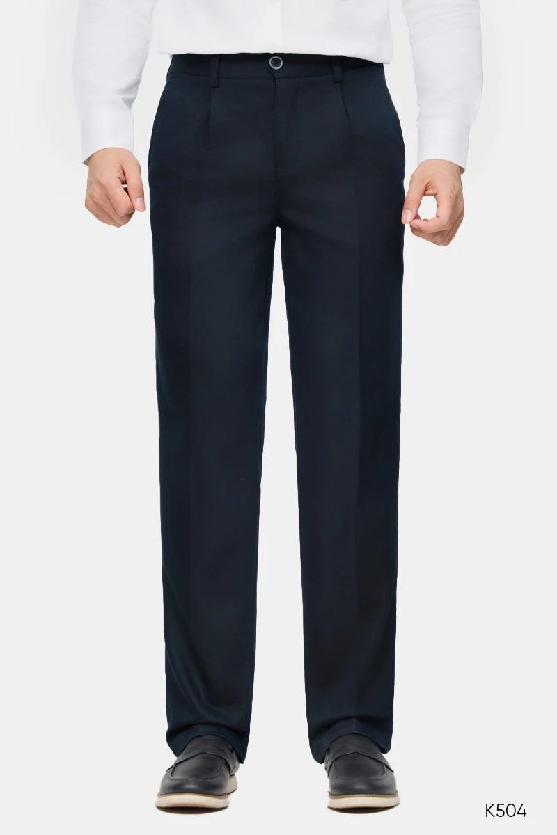 Quần kaki nam có ly cao cấp Santino màu navy | K504