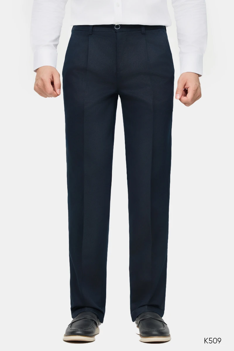 Quần kaki nam có ly cao cấp Santino màu navy | K509