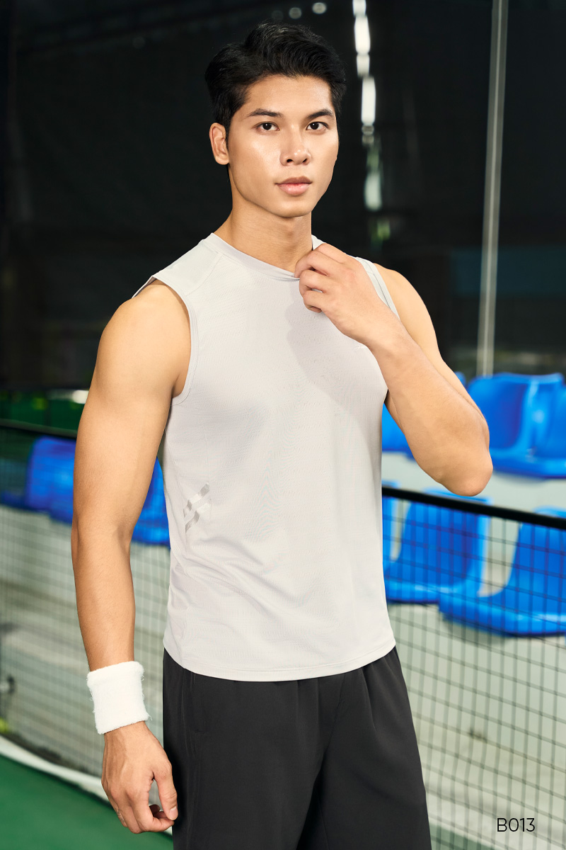 Áo tank top thể thao Santino màu ghi | B013