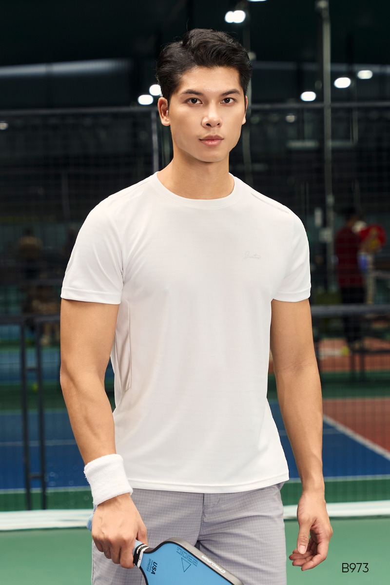 Áo T-shirt thể thao Santino màu trắng | B973