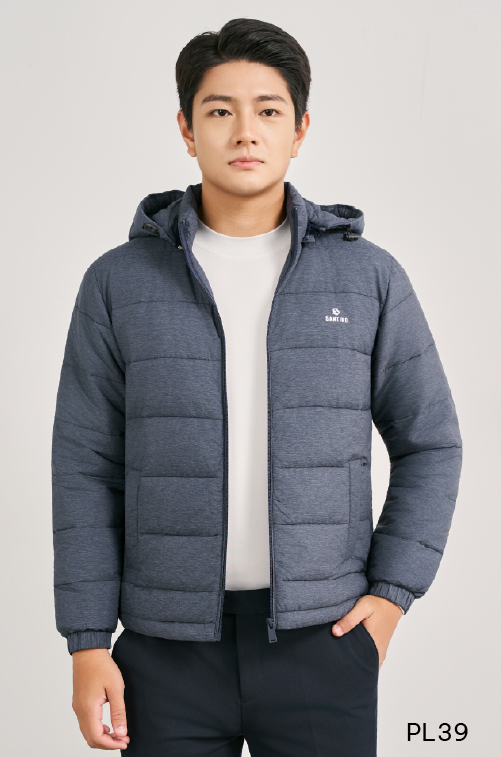 Áo phao siêu nhẹ trần bông cao cấp Santino màu xanh xước | PL39