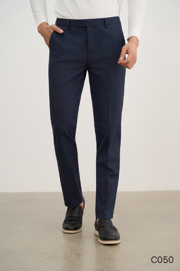 Quần âu regular fit không ly cao cấp Santino màu xanh | C050