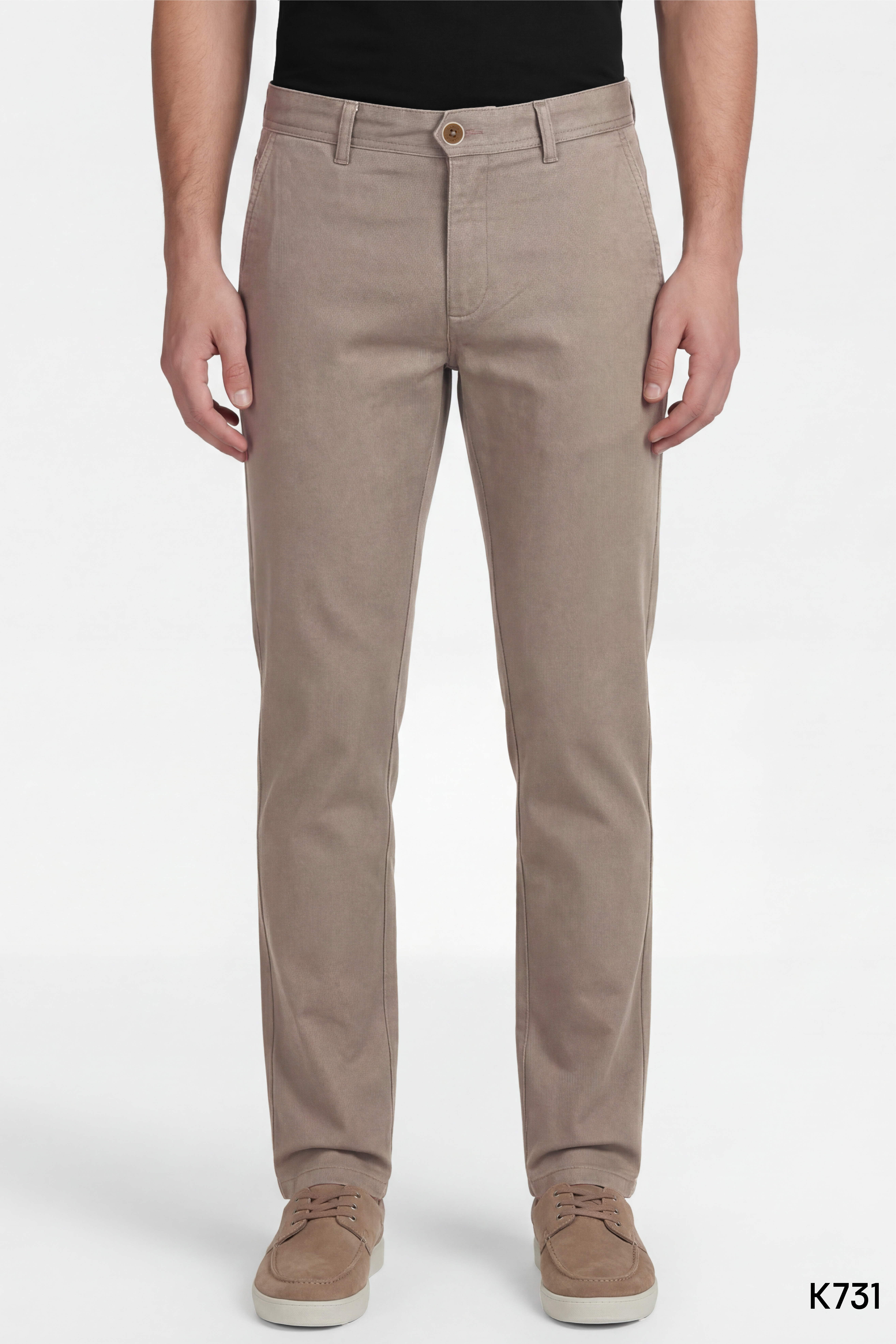 Quần kaki cotton nam cao cấp Santino màu kem | K731