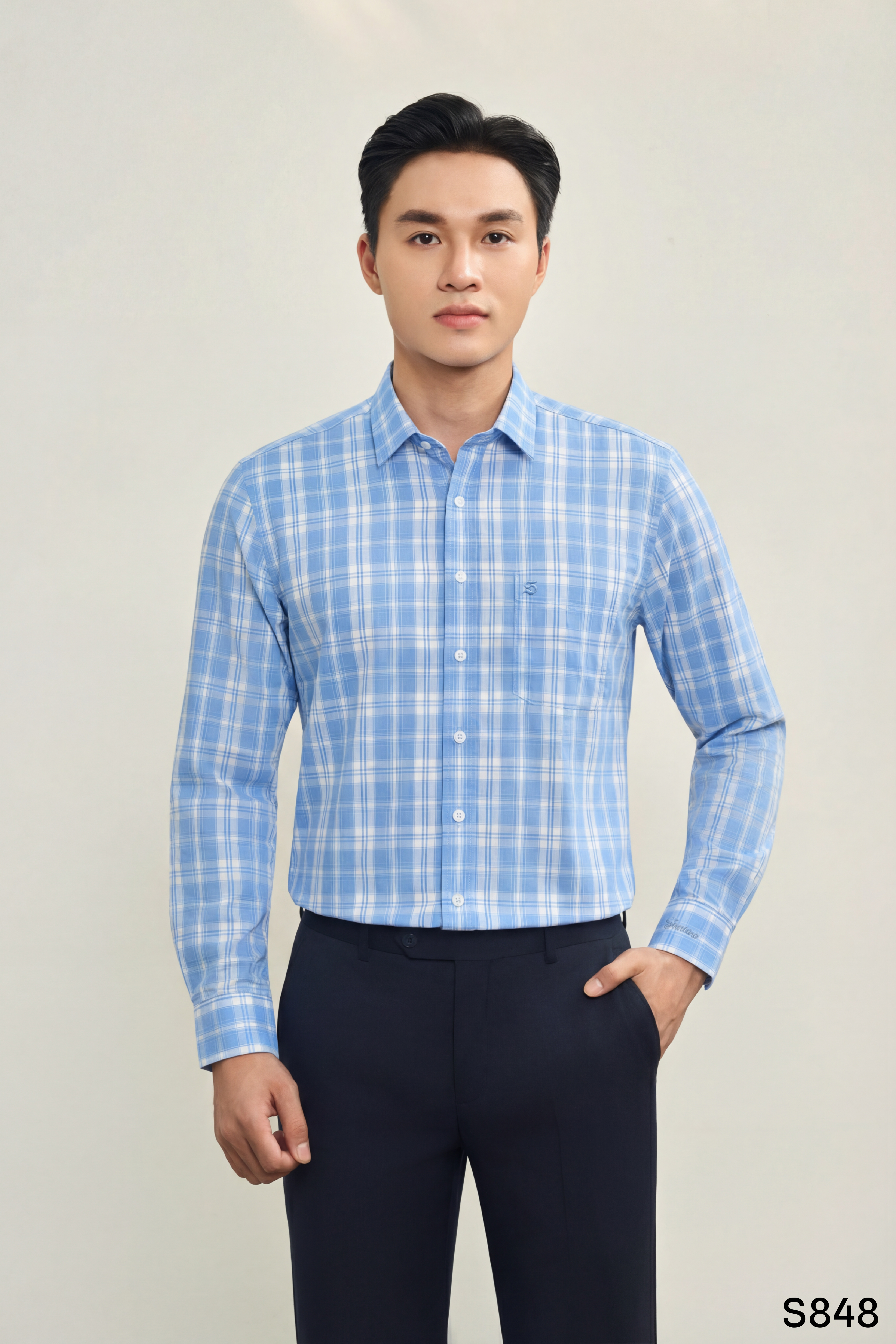 Áo sơ mi dài tay bamboo nam cao cấp Santino | S848