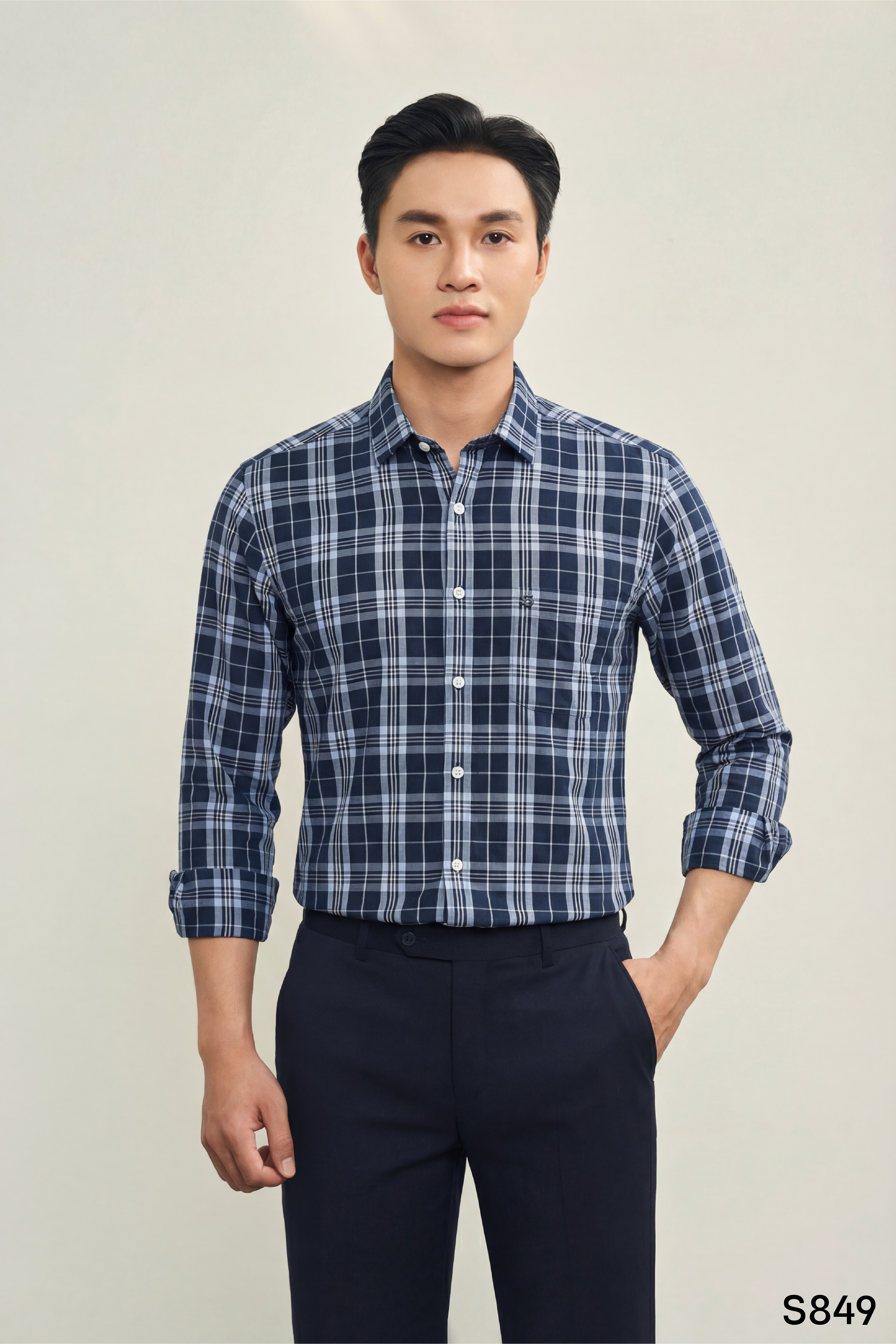 Áo sơ mi dài tay bamboo nam cao cấp Santino | S849