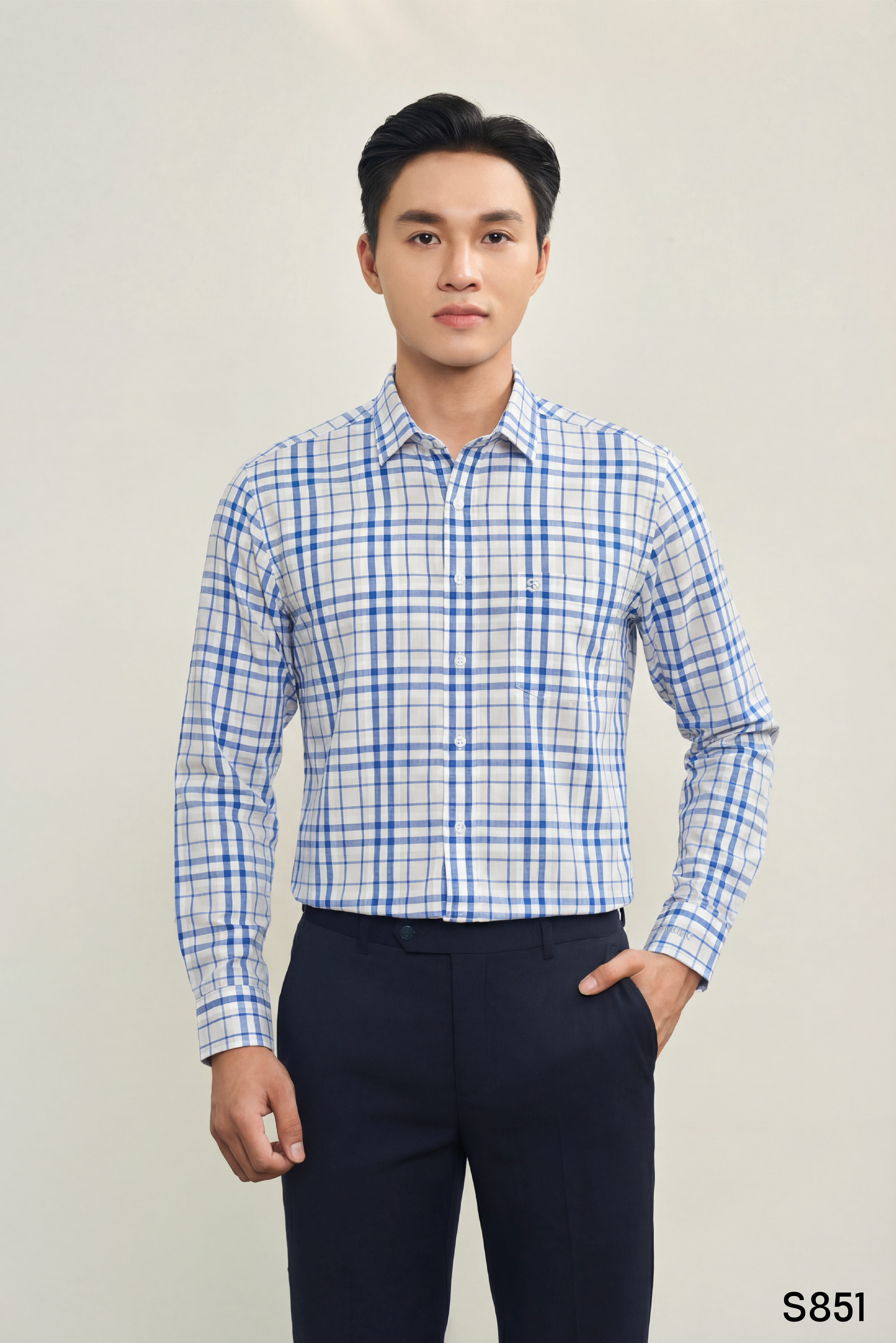 Áo sơ mi dài tay bamboo nam cao cấp Santino | S851