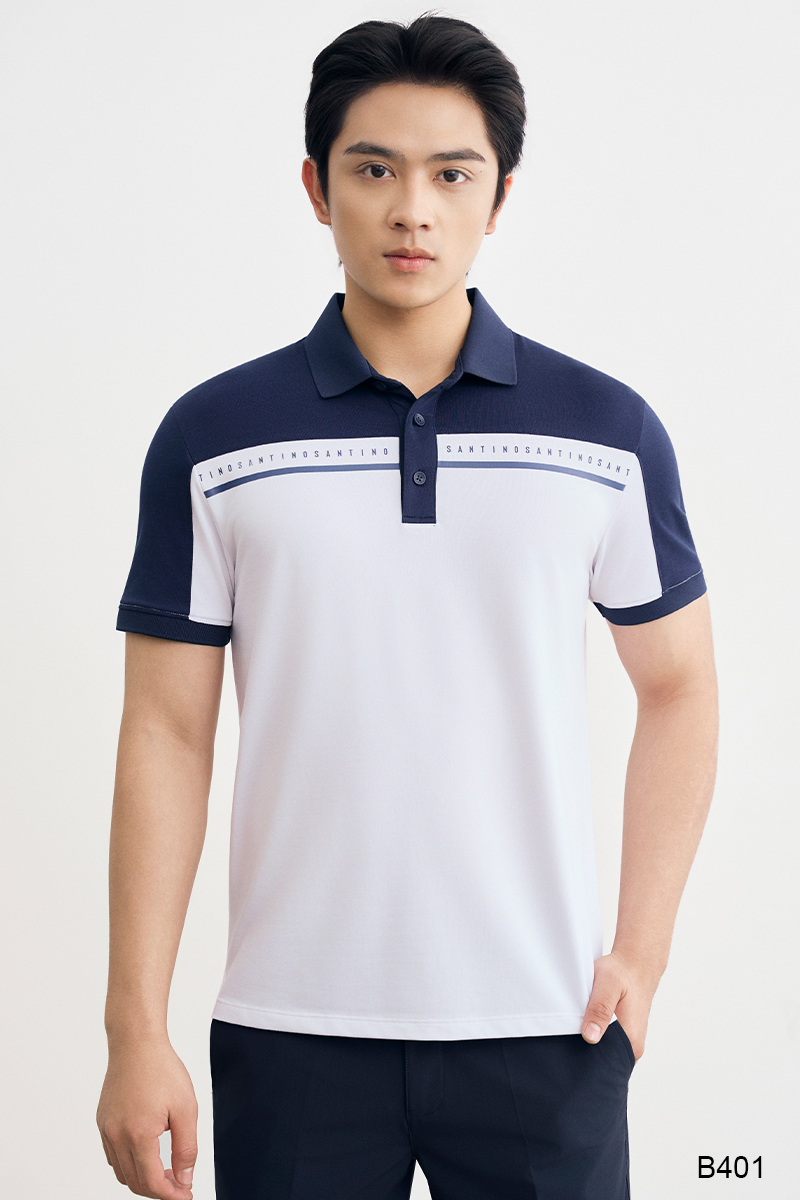 Áo polo nam cao cấp Santino phong cách năng động màu rêu đậm | B402