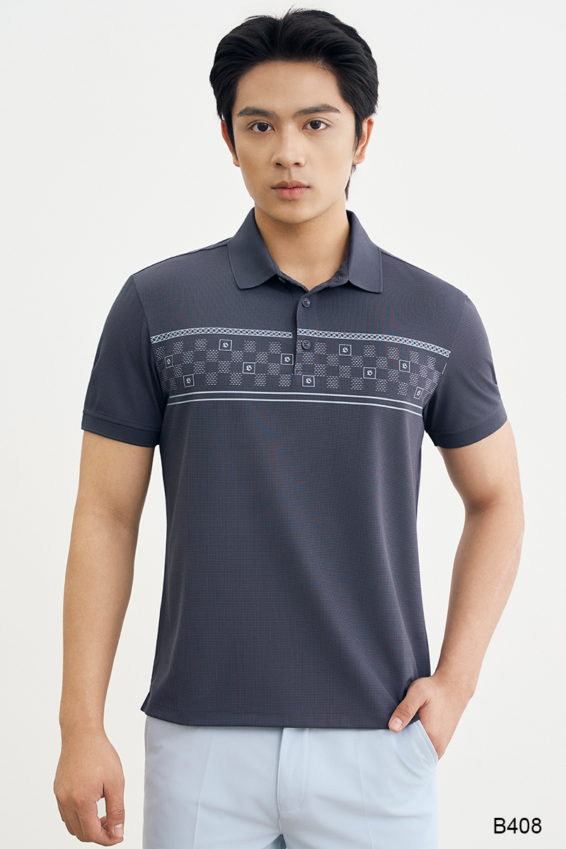 Áo polo nam cao cấp Santino màu tím than | B408