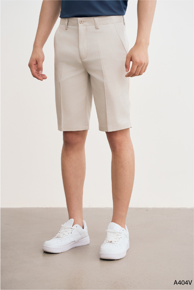 Quần shorts khaki nam cao cấp Santino màu kem | A404