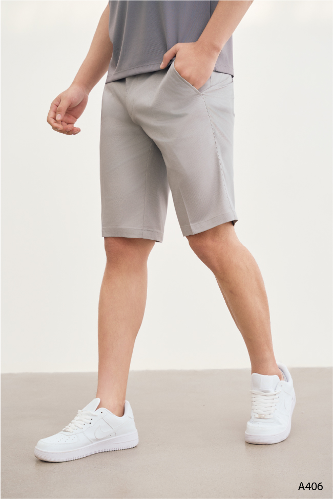 Quần shorts khaki nam cao cấp Santino màu ghi | A406