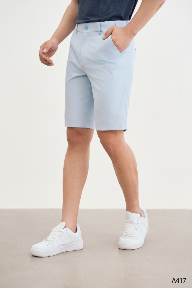 Quần Shorts nam tăng chỉnh cạp cao cấp Santino màu xanh nhạt | A417