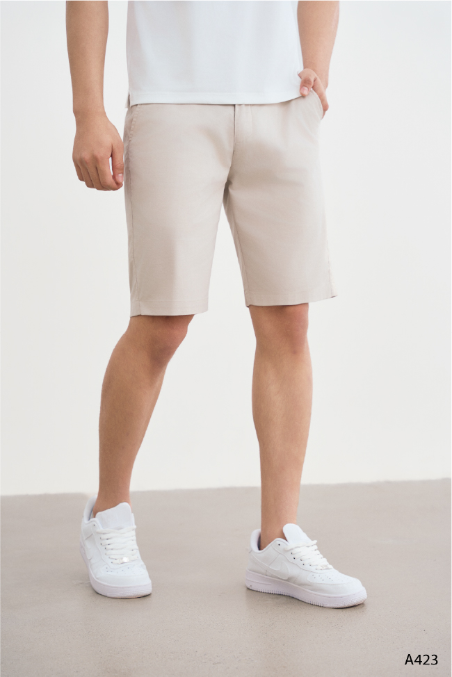 Quần short kaki nam cao cấp Santino màu kem | A423