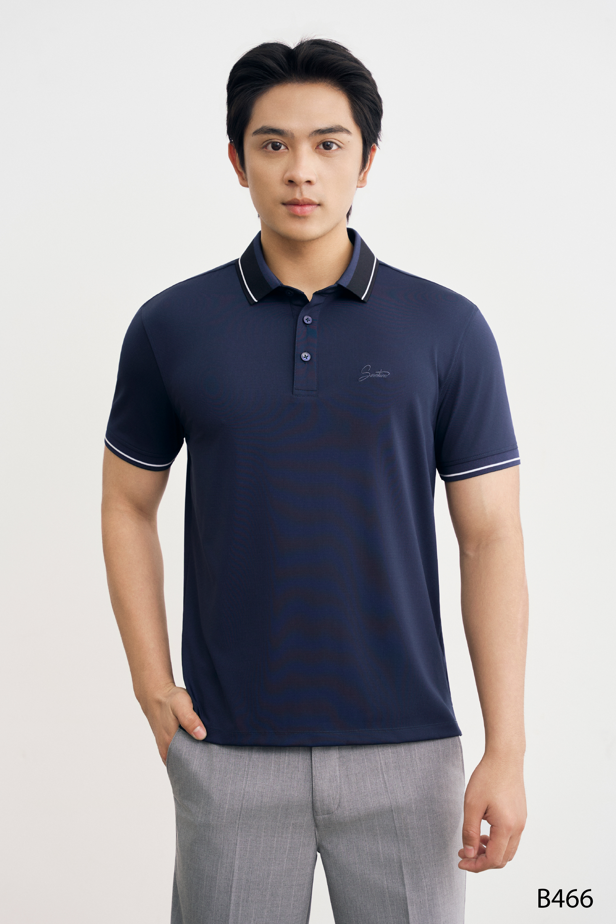 Áo polo nam cao cấp Santino màu navy | B466