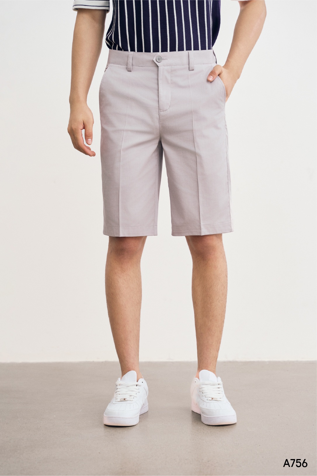 Quần shorts khaki nam cao cấp Santino màu ghi | A756