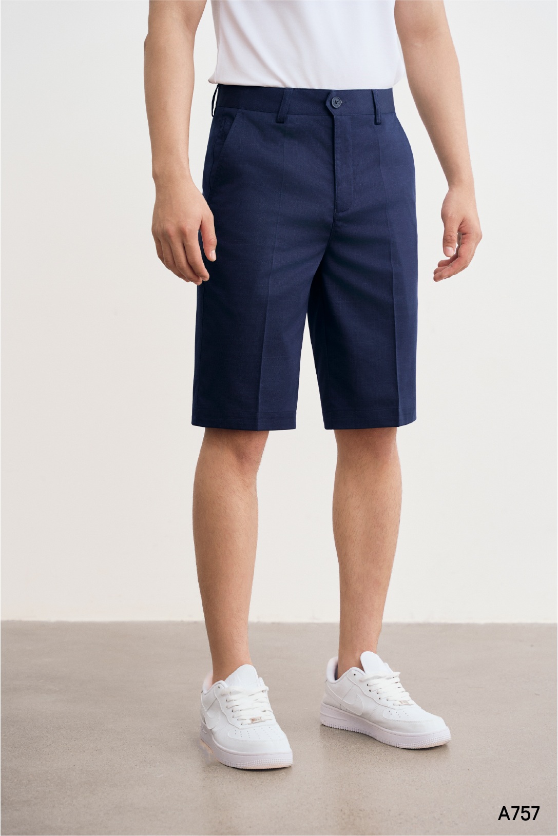 Quần shorts khaki nam cao cấp Santino màu navy | A757