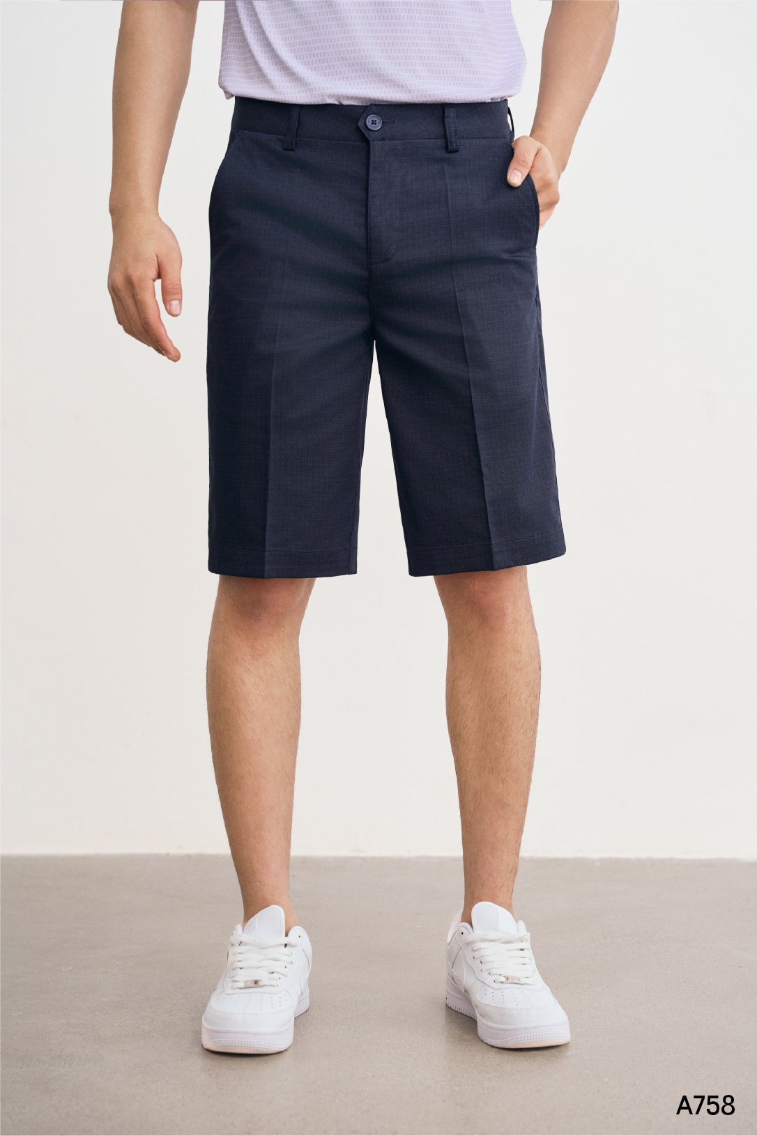 Quần shorts khaki nam cao cấp Santino màu xanh đen | A758