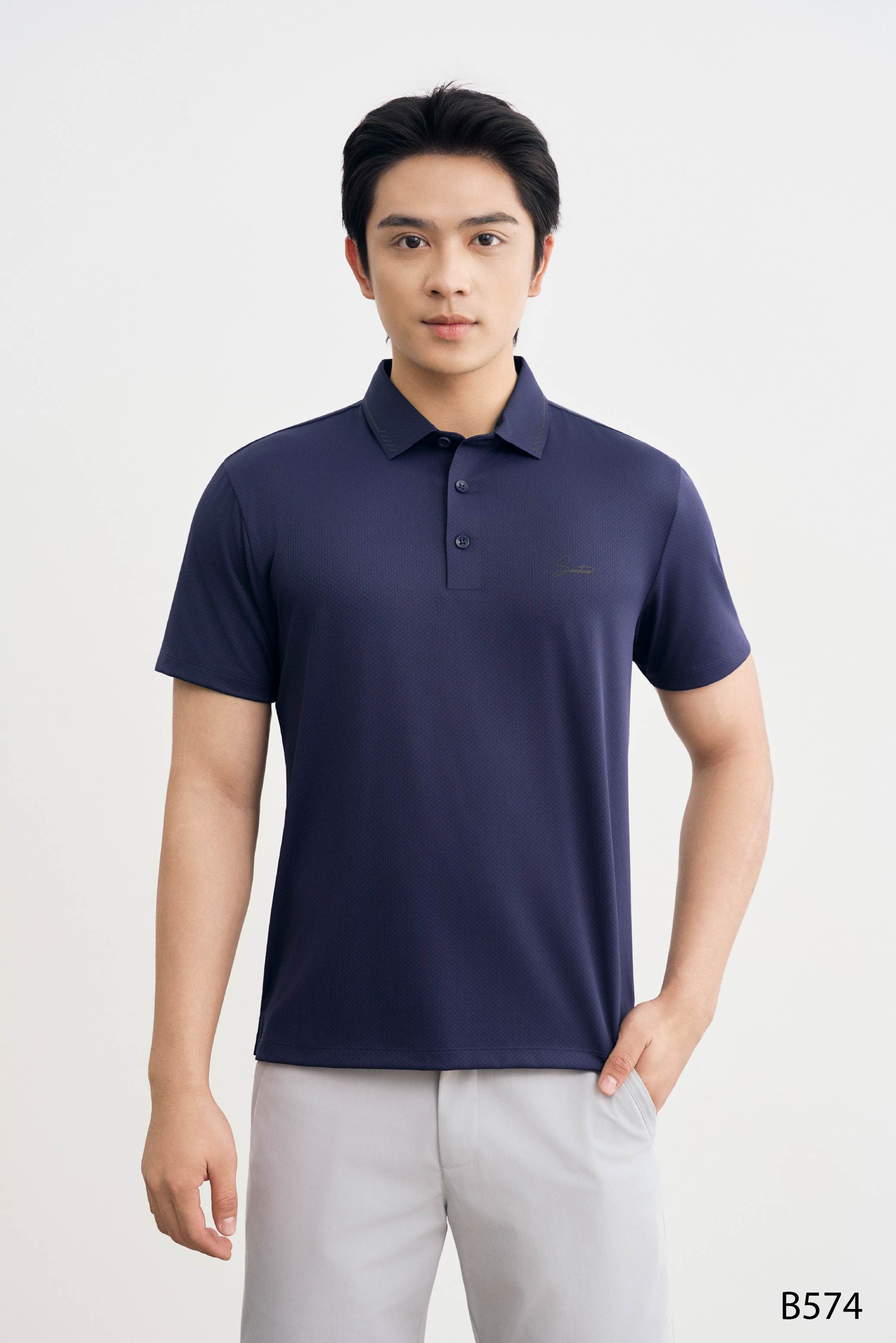 Áo polo nam cao cấp Santino màu xanh đen | B574