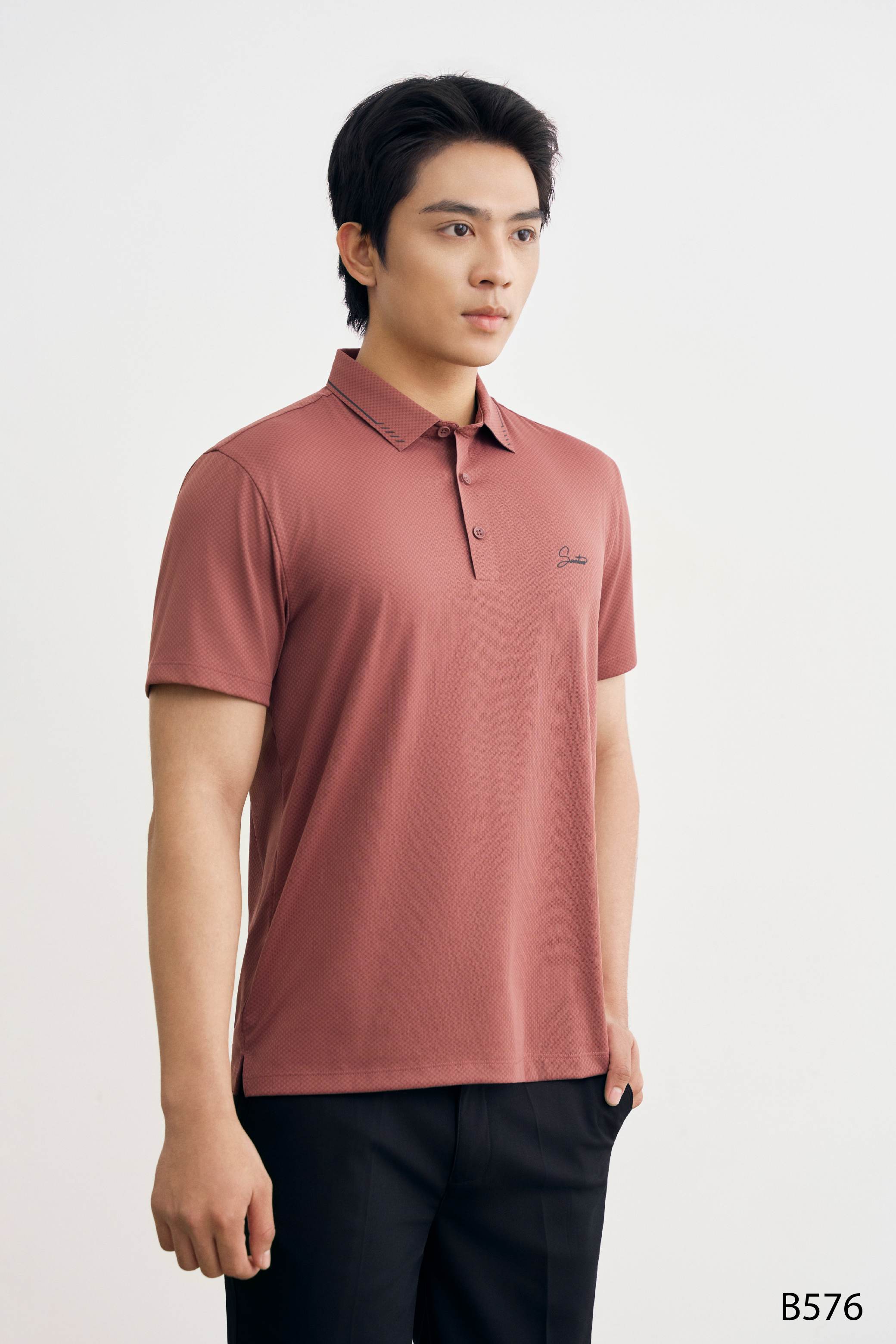 Áo polo nam cao cấp Santino màu vỏ đỗ | B576