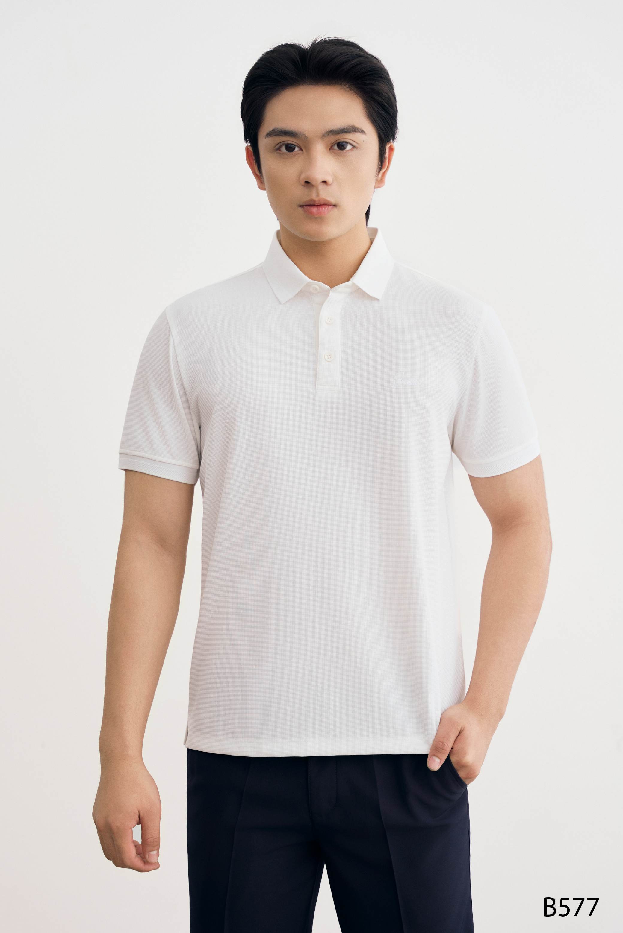 Áo polo nam cao cấp Santino màu trắng | B577