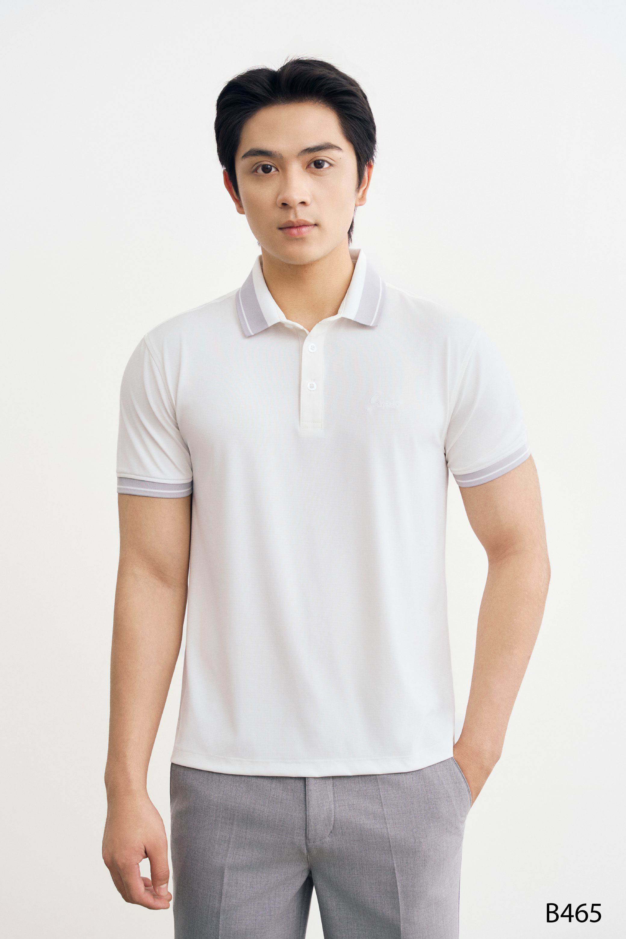 Áo polo nam cao cấp Santino màu trắng | B465