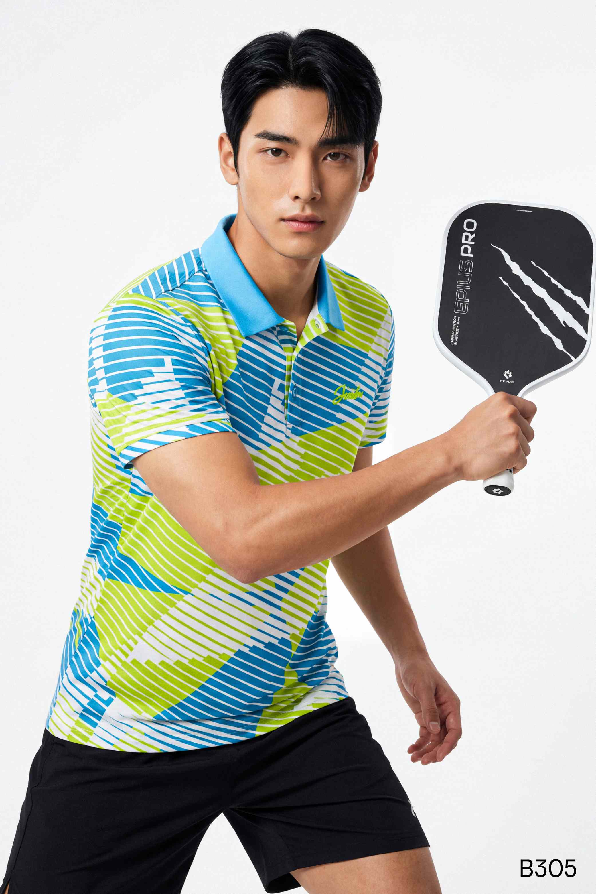 Áo polo thể thao pickleball nam cao cấp Santino màu xanh | B305