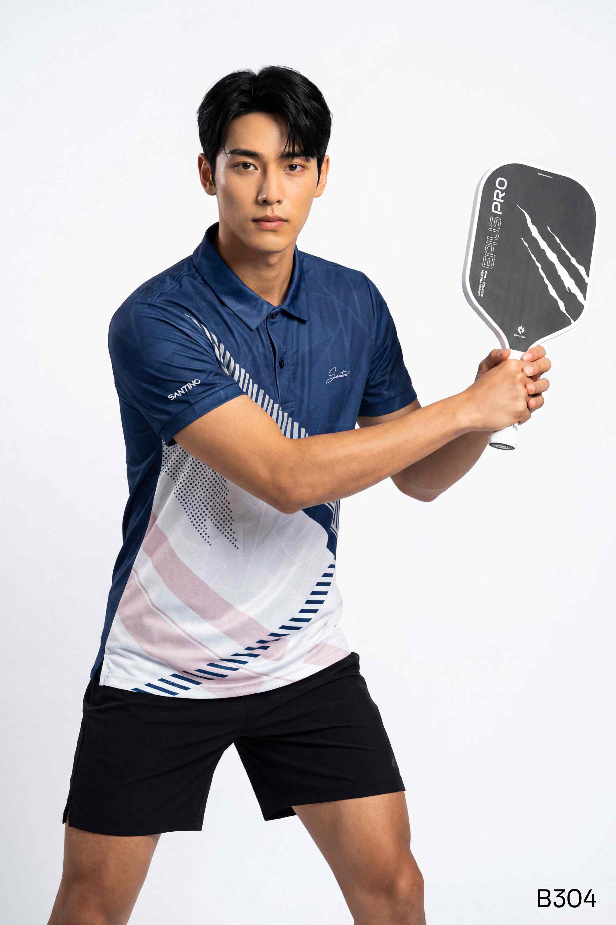 Áo polo thể thao pickleball nam cao cấp Santino màu trắng | B304