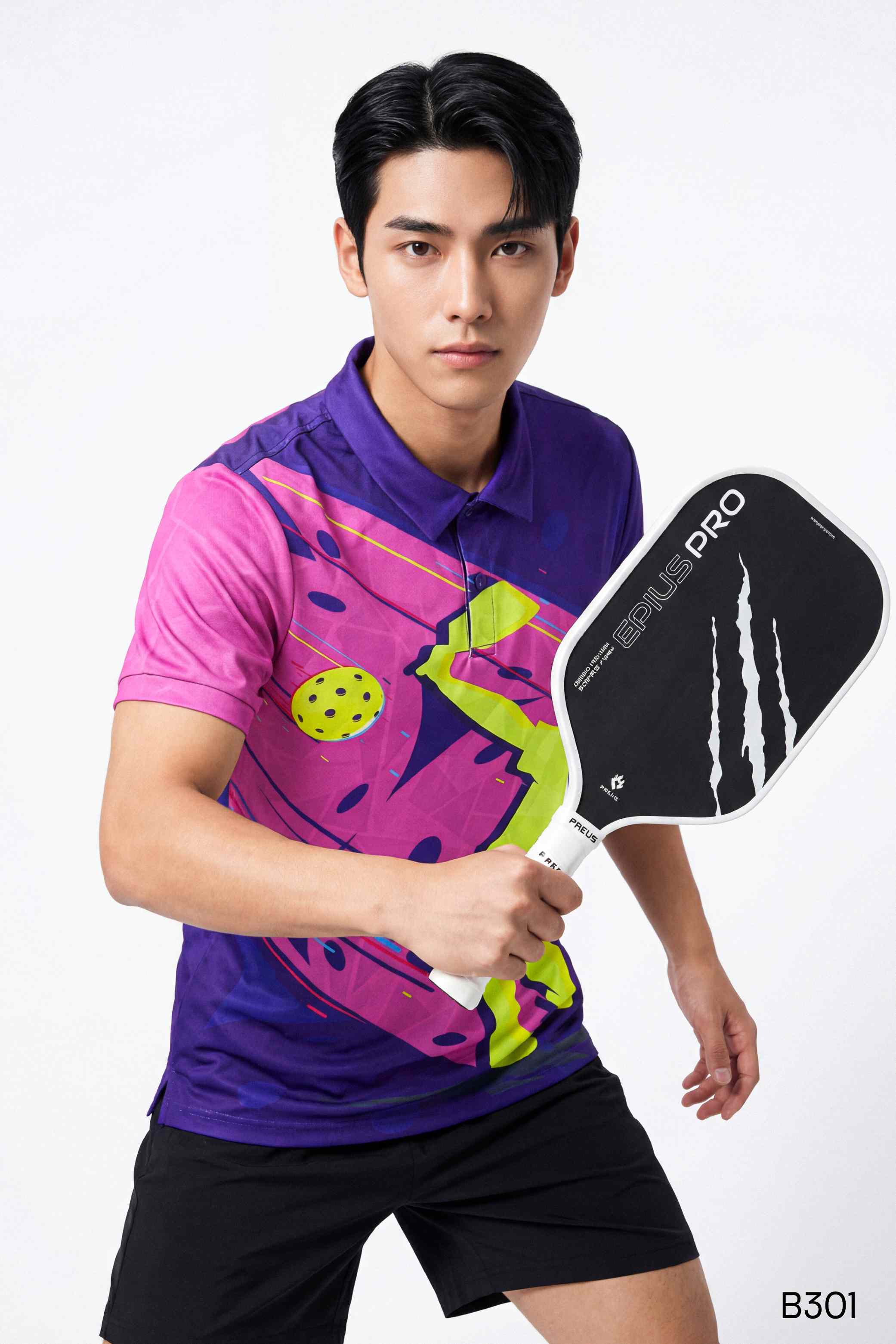 Áo polo thể thao pickleball nam cao cấp Santino màu tím | B301