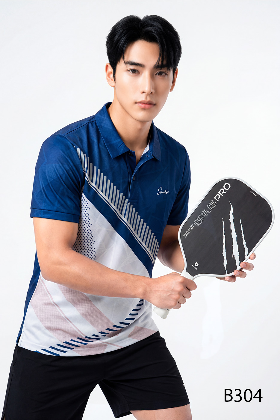 Áo polo thể thao pickleball nam cao cấp Santino màu trắng | B304