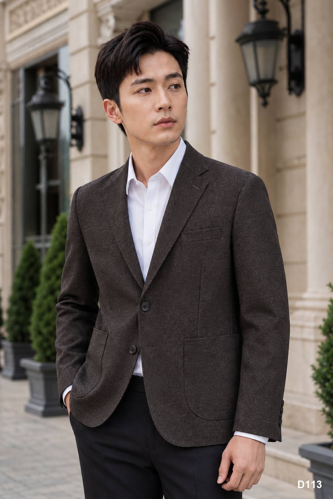 Áo blazer nam cao cấp Santino màu xám | D113