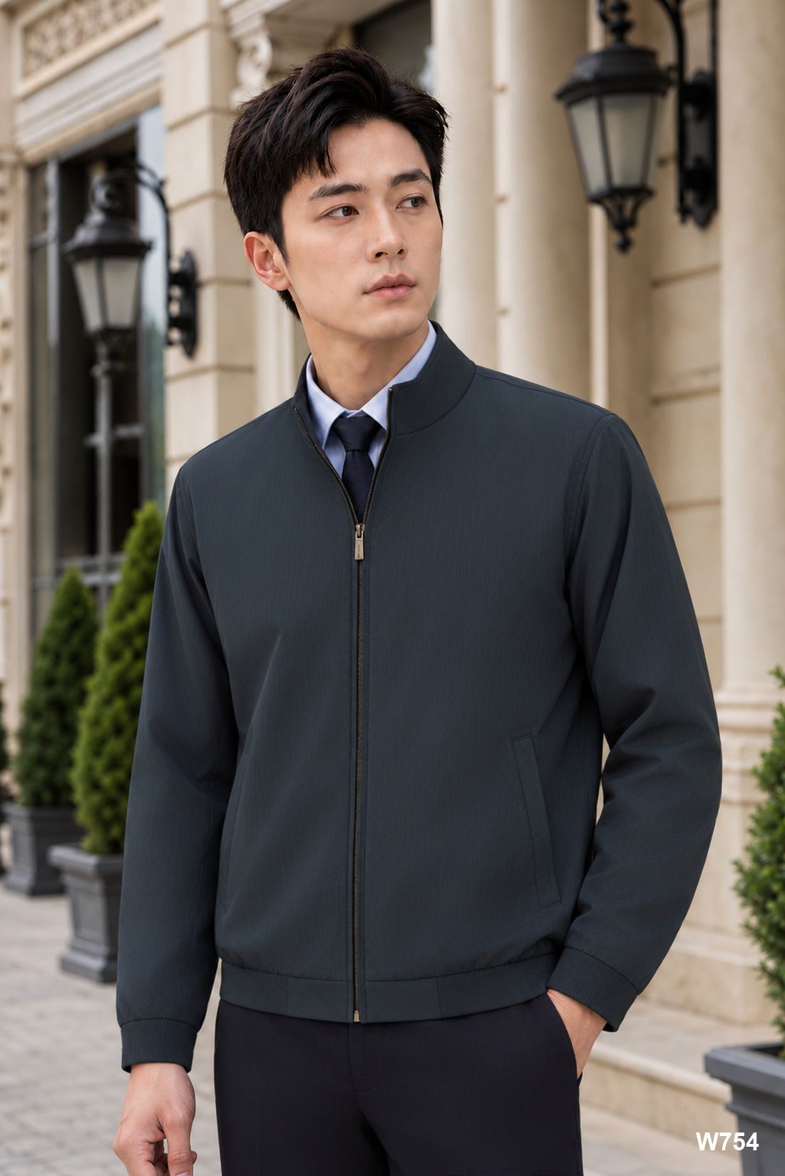 Áo jacket nam cao cấp Santino hoạ tiết rêu | W754