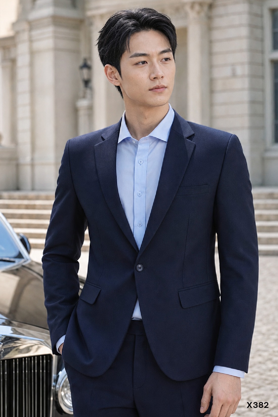 Bộ vest nam cao cấp Santino màu tím than | X382